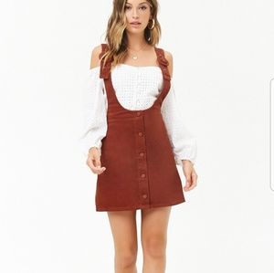 SOLD Corduroy button front overall skirt/dress